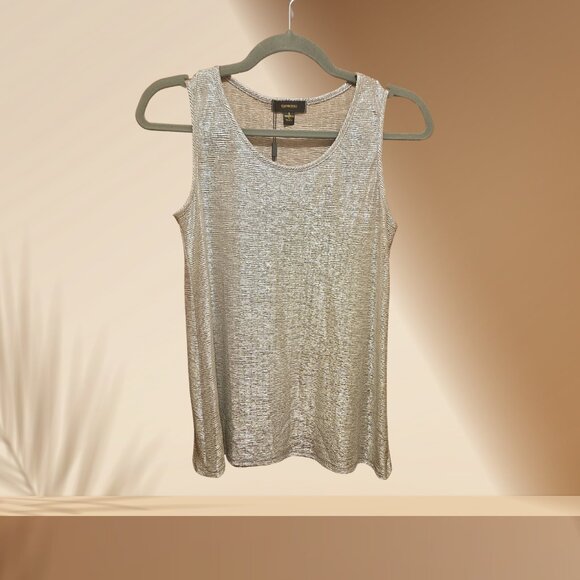 Espresso Gold Metallic Tank Top | Size S - Picture 1 of 5